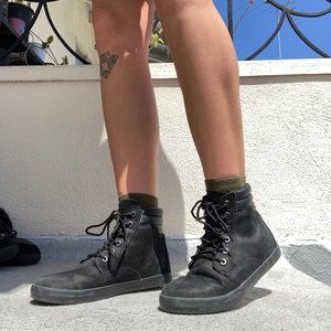 Timberland Women's Dausette Black Leather Lace Up Comfort Sneaker Boots Size 7